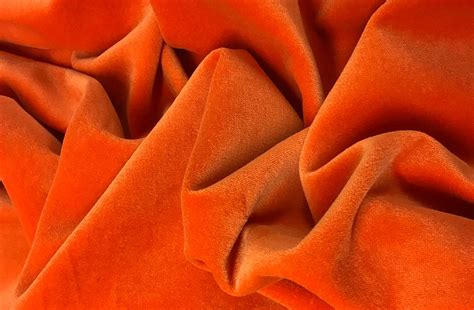 orange velvet upholstery fabric